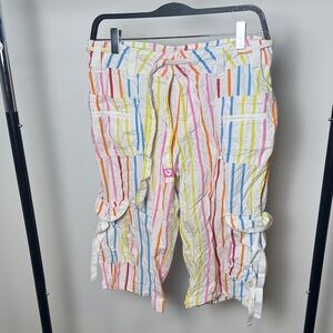 PINK Victoria's Secret Multicolor Striped Capri Pants Size Small